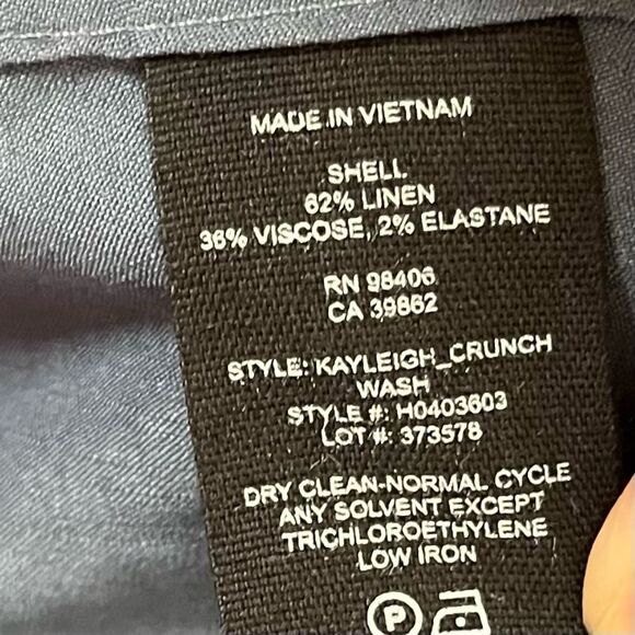 Theory Kayleigh Crunch Linen Blend Midi Dress Blue Button Front Women’s Size 6 - Picture 12 of 12